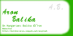 aron balika business card